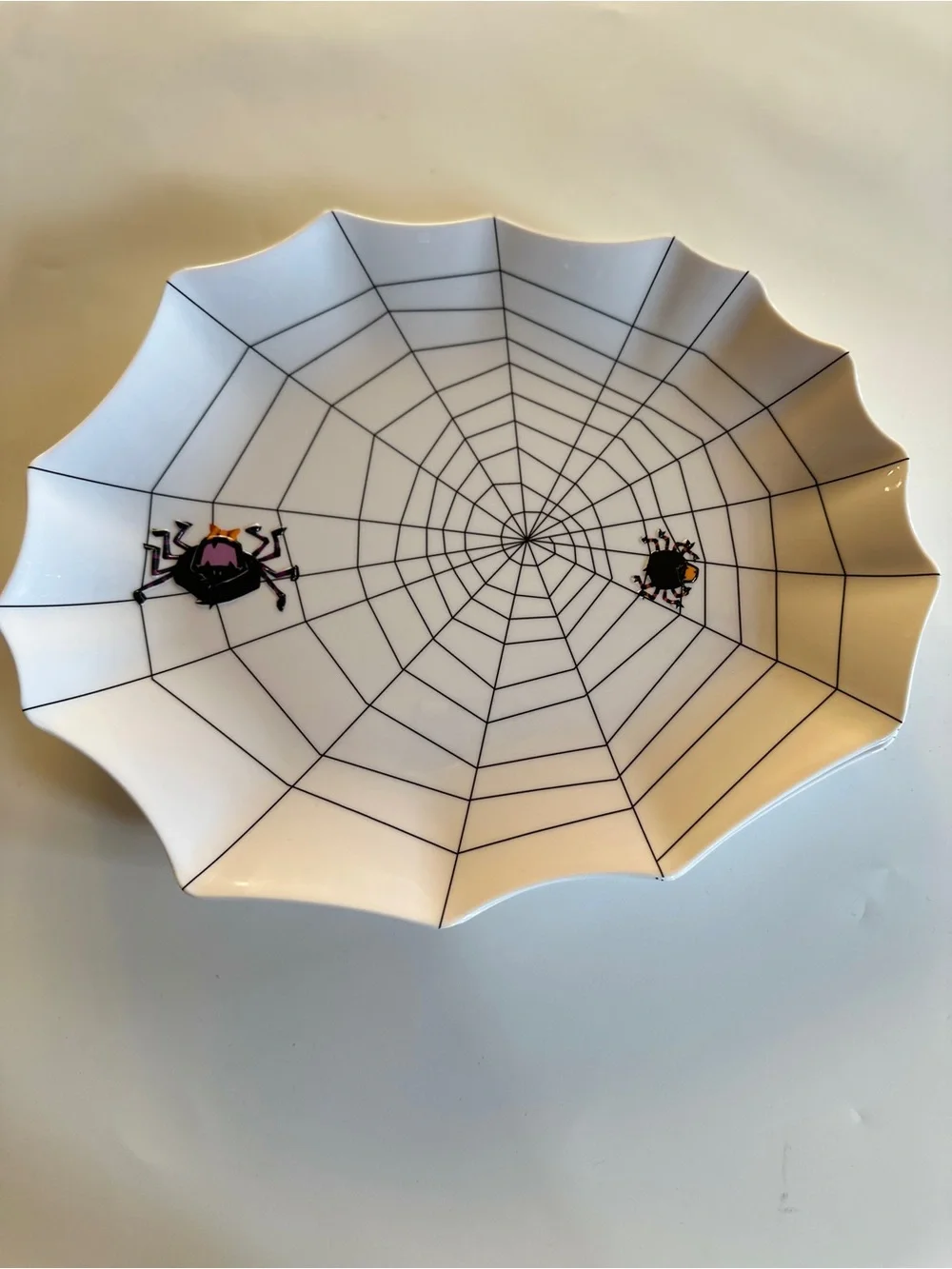 Target Halloween 2008 White Malamine Spiderweb Plates-Set of 4